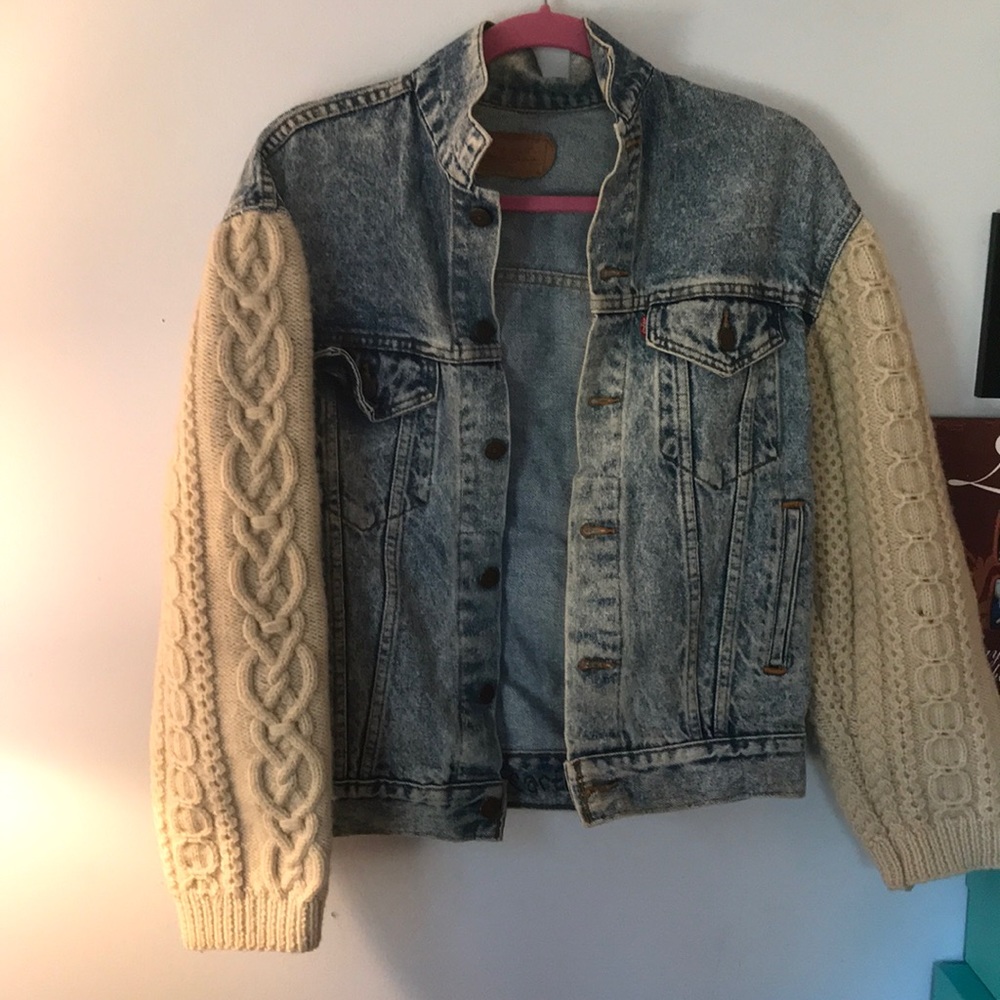 Vintage Levi jacket with sweater sleeves RARE